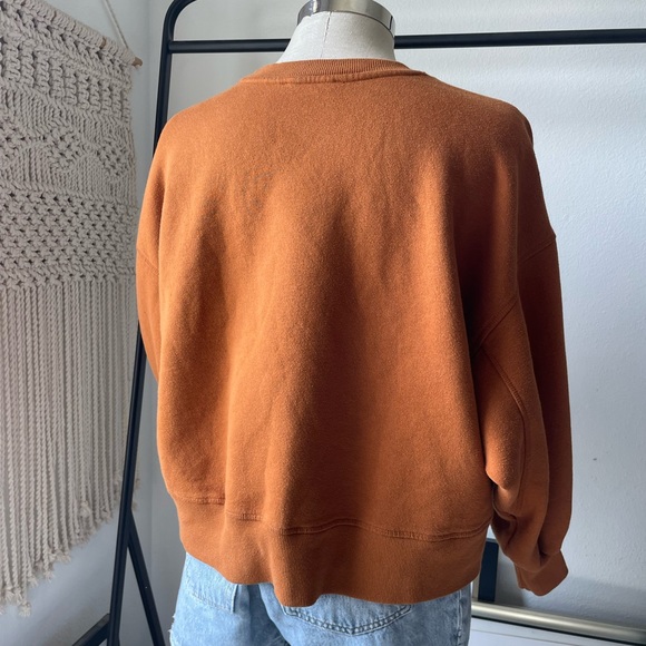 Burnt orange fleece pullover with balloon sleeve detail - Picture 4 of 4